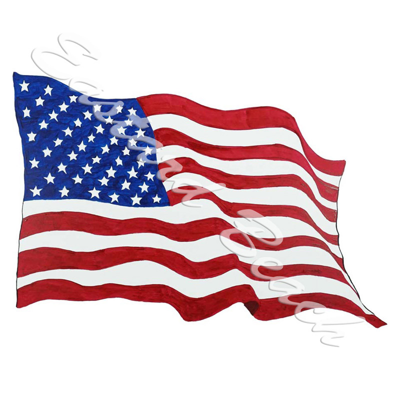 American Flag - Printed Vinyl Decal - Click Image to Close