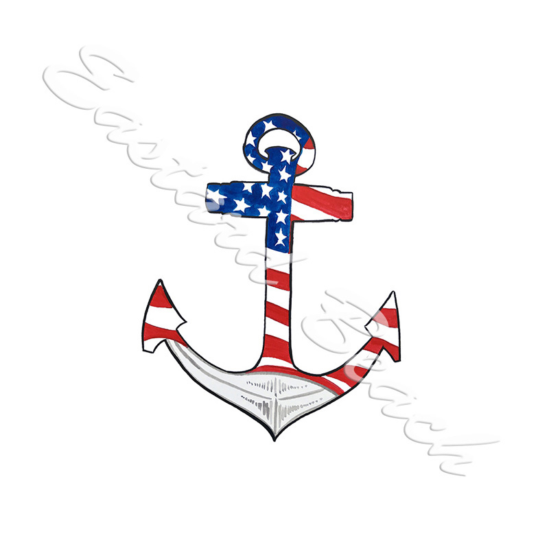 American Flag Anchor - Click Image to Close