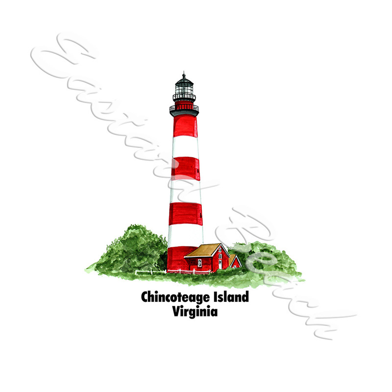 Assateague Lighthouse w/Name - Click Image to Close