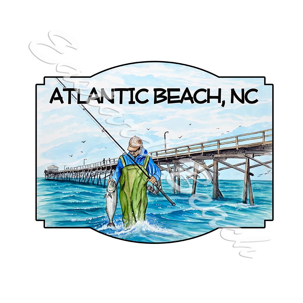 Atlantic Beach - Fishing Pier Scene - Click Image to Close