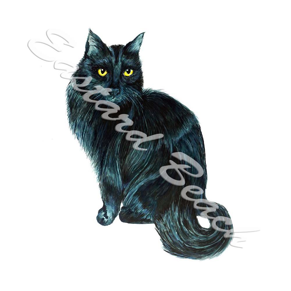 Black Cat - Printed Vinyl Decal - Click Image to Close