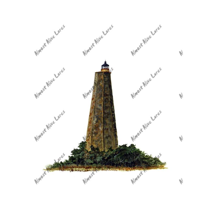 Bald Head Lighthouse - Printed Vinyl Decal - Click Image to Close