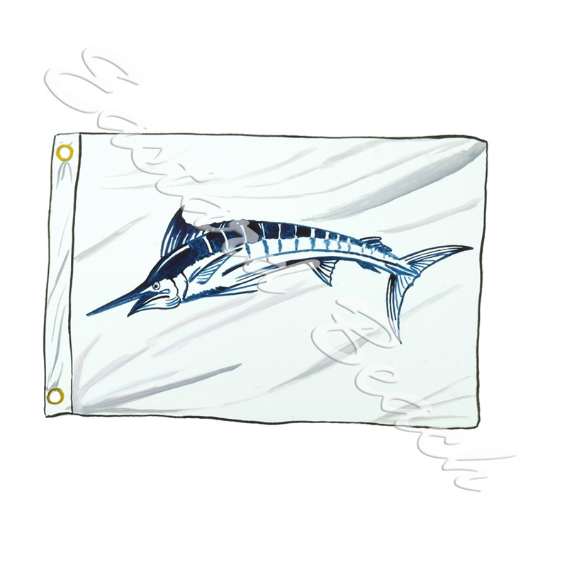 Blue Marlin Release Flag - Click Image to Close