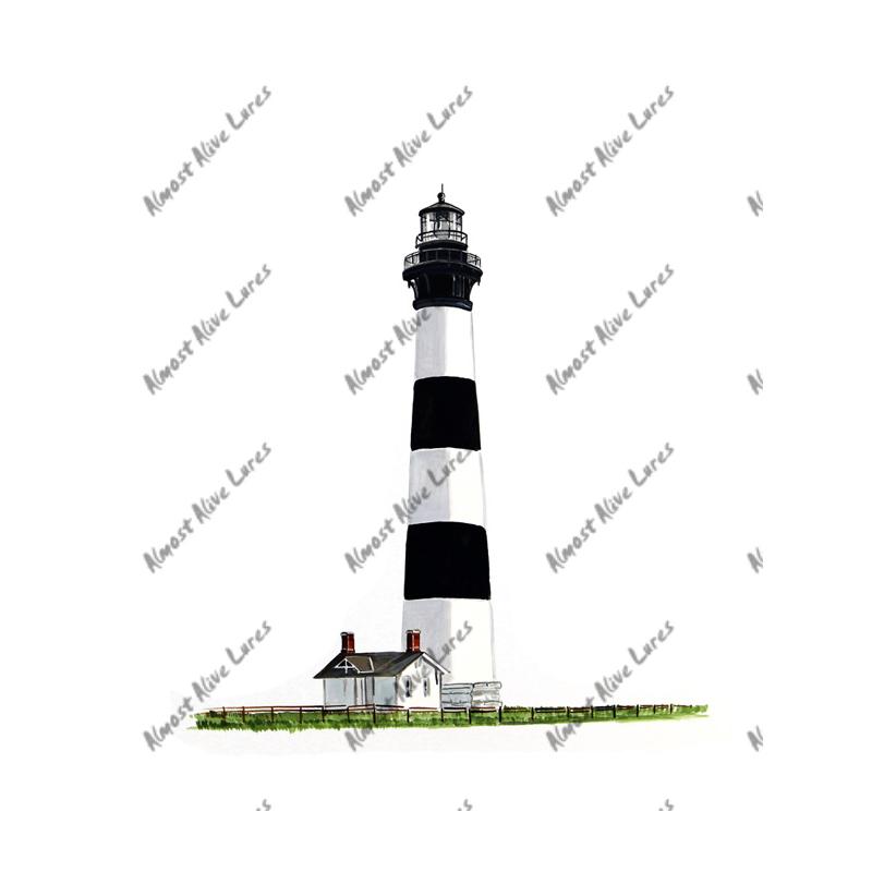 Bodie Island Lighthouse - Printed Vinyl Decal - Click Image to Close