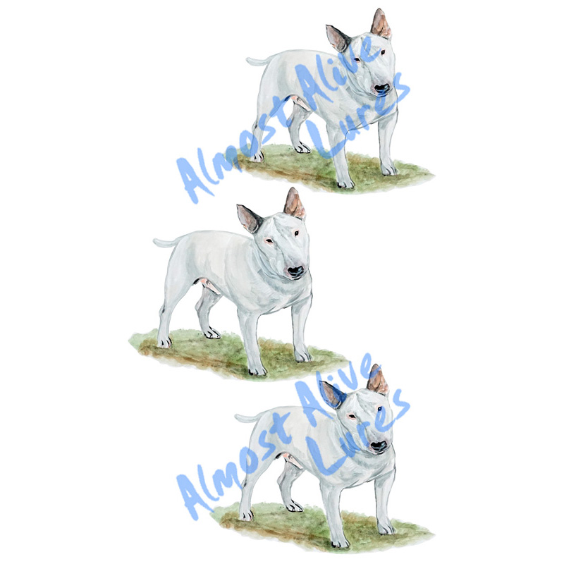 Bull Terrier - Minis Set of 3 Printed Vinyl Decals - Click Image to Close
