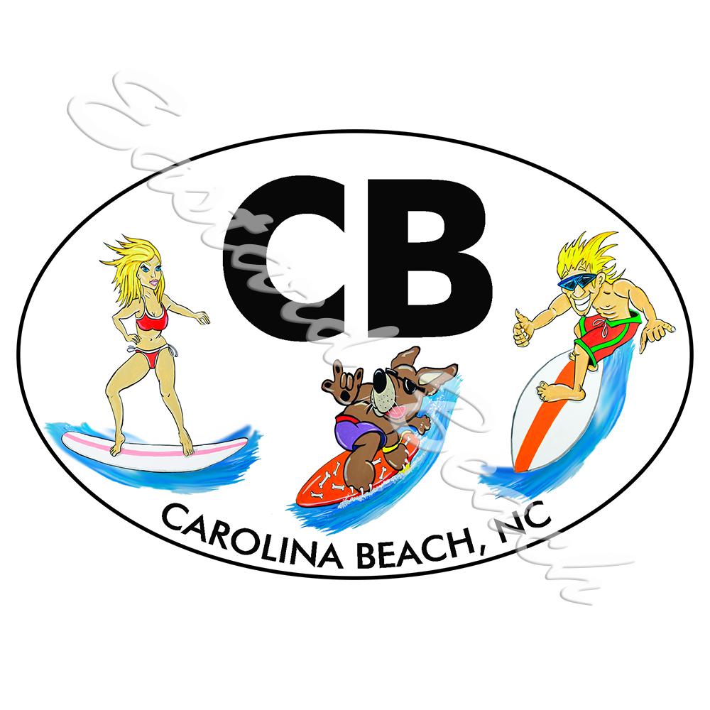 CB - Carolina Beach Surf Buddies - Printed Vinyl Decal