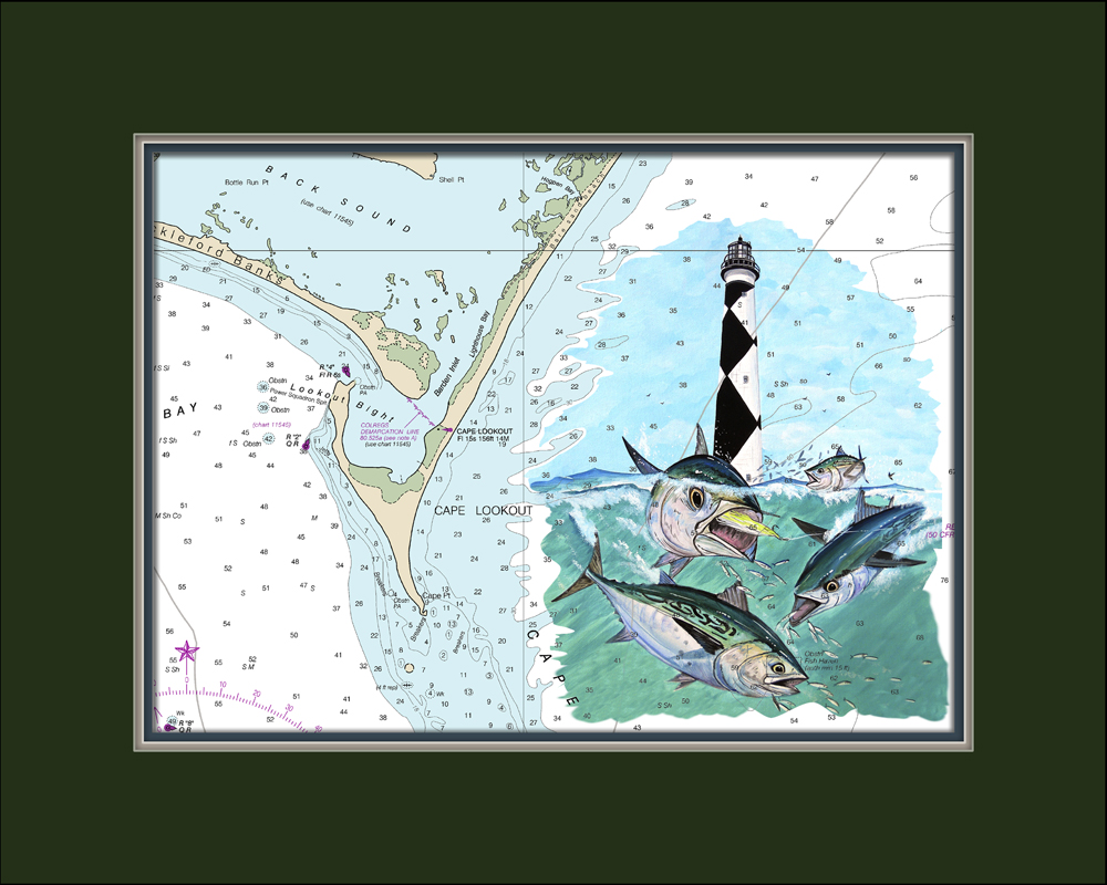 Chart - Cape Lookout, NC - Lighthouse and Albacore - Click Image to Close