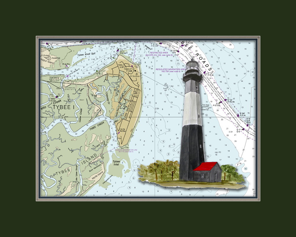 Chart - Tybee Island, GA Lighthouse - Click Image to Close
