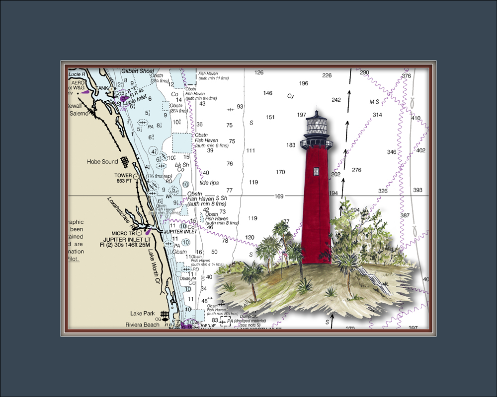 Chart - Jupiter Inlet, FL Lighthouse