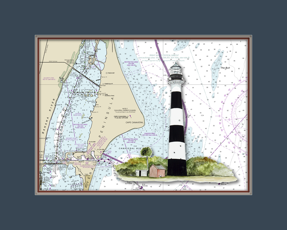 Chart - Cape Canaveral, FL Lighthouse - Click Image to Close