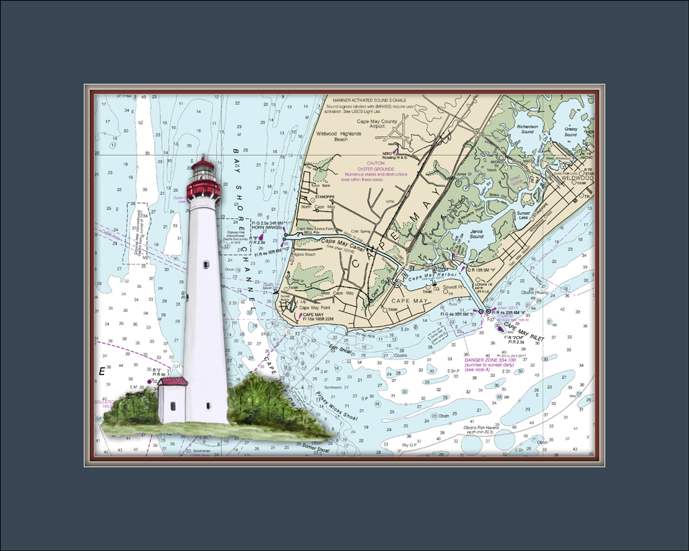 cape May Ligthouse and Nautical Chart - Click Image to Close
