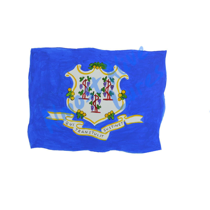 Connecticut State Flag - Printed Vinyl Decal