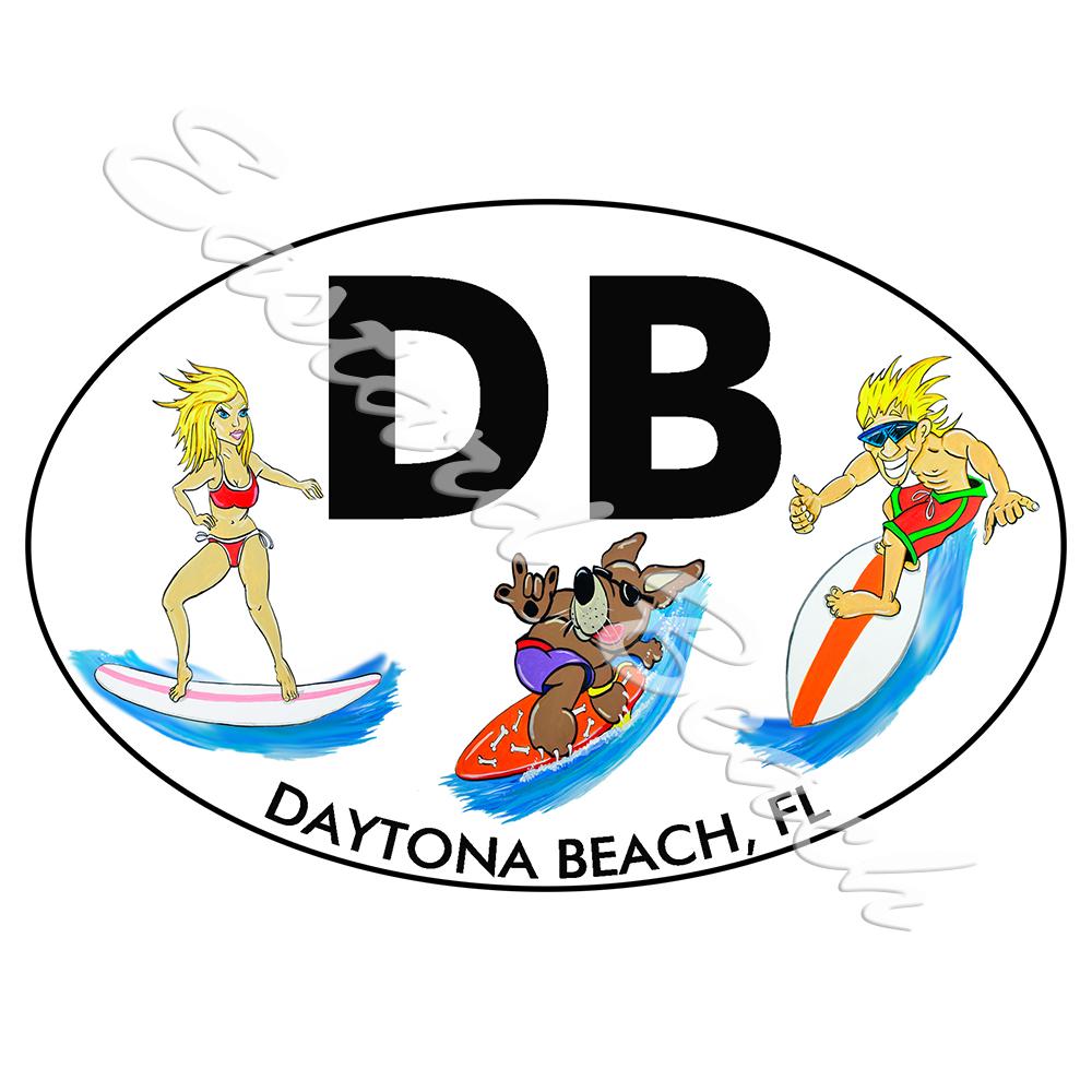 DB - Daytona Beach Surf Buddies - Printed Vinyl Decal - Click Image to Close