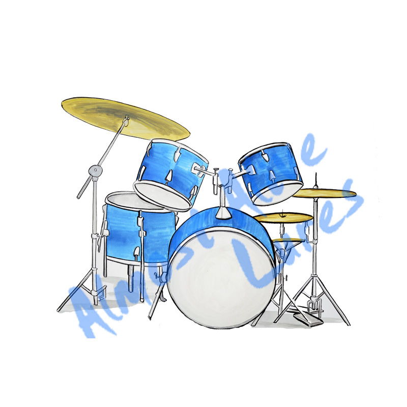 Drums - Printed Vinyl Decal - Click Image to Close