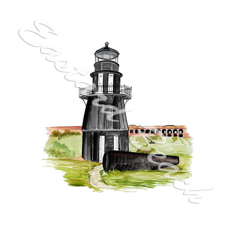 Fort Jefferson Lighthouse - Click Image to Close