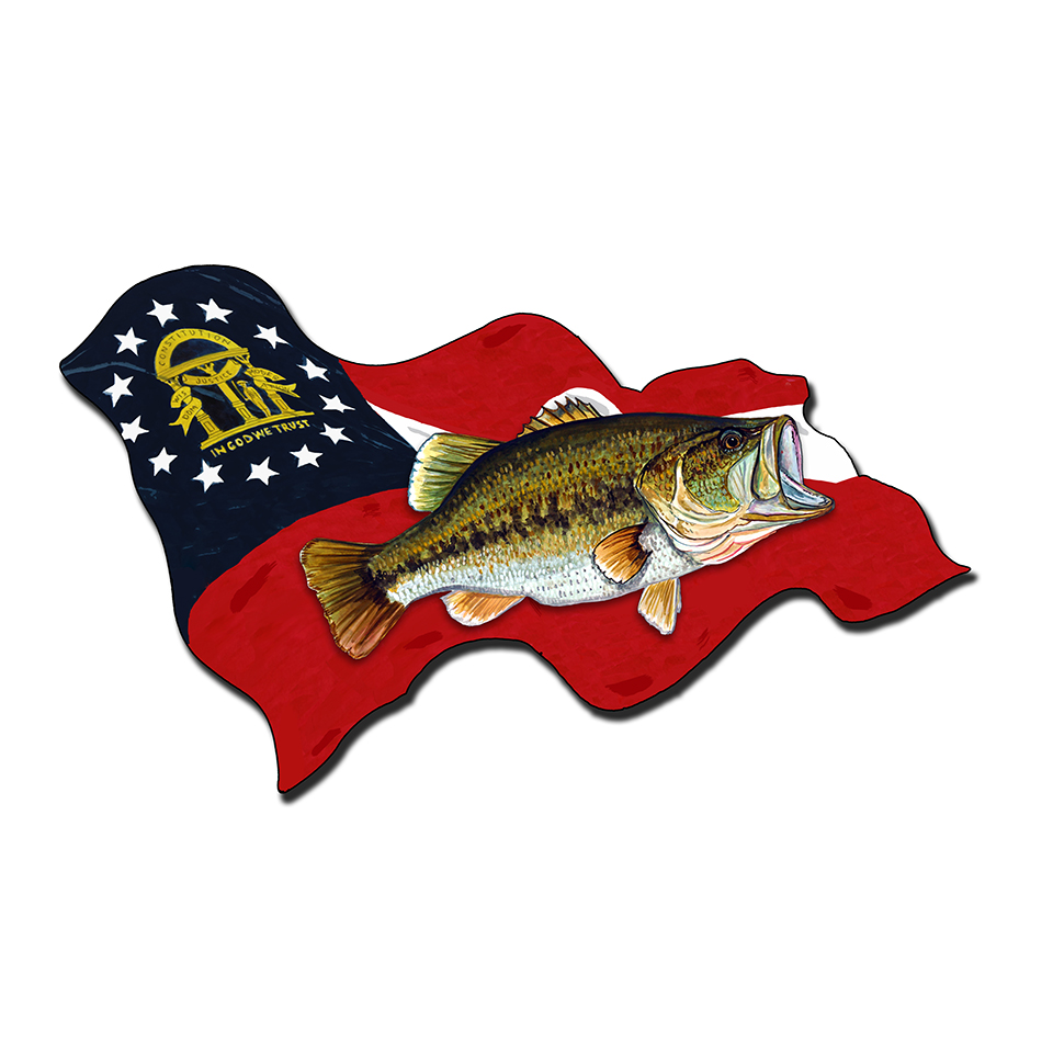 Georgia Flag w/ Largemouth Bass