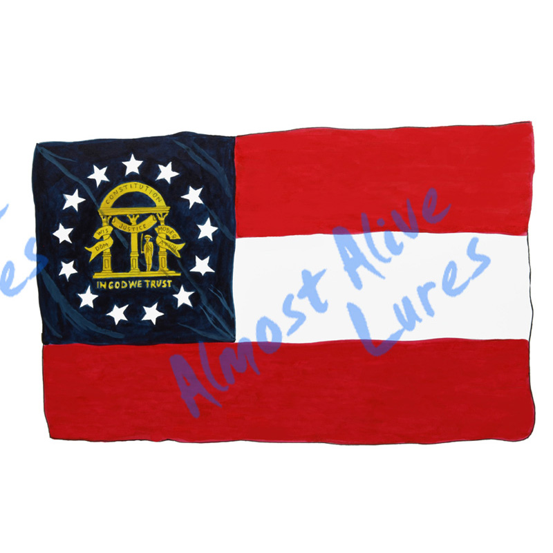 Georgia State Flag - Printed Vinyl Decal - Click Image to Close
