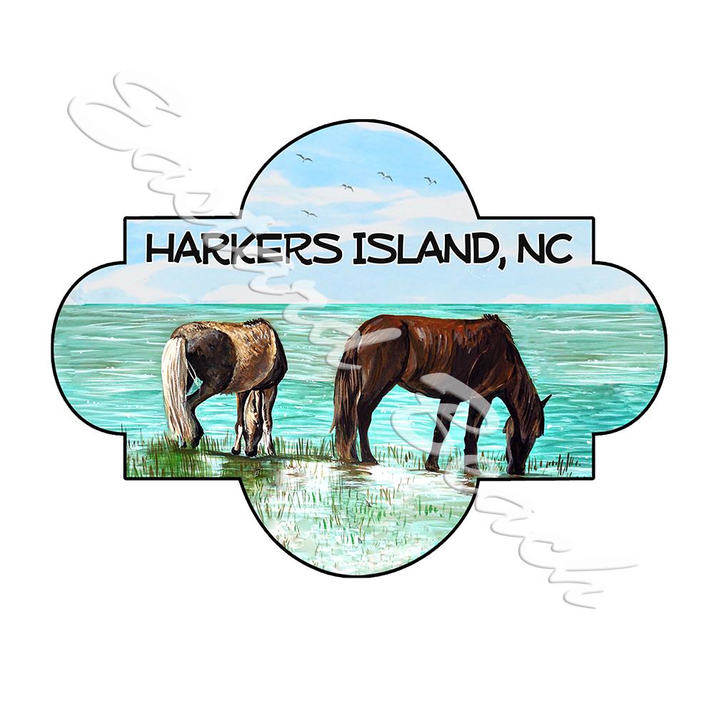 Harkers Island - Horses Scene