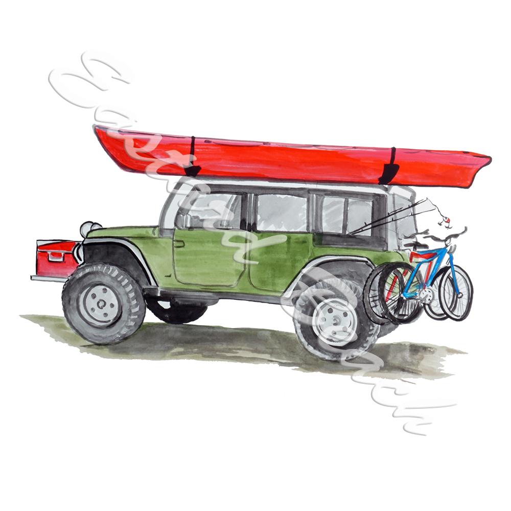Jeep and Kayak