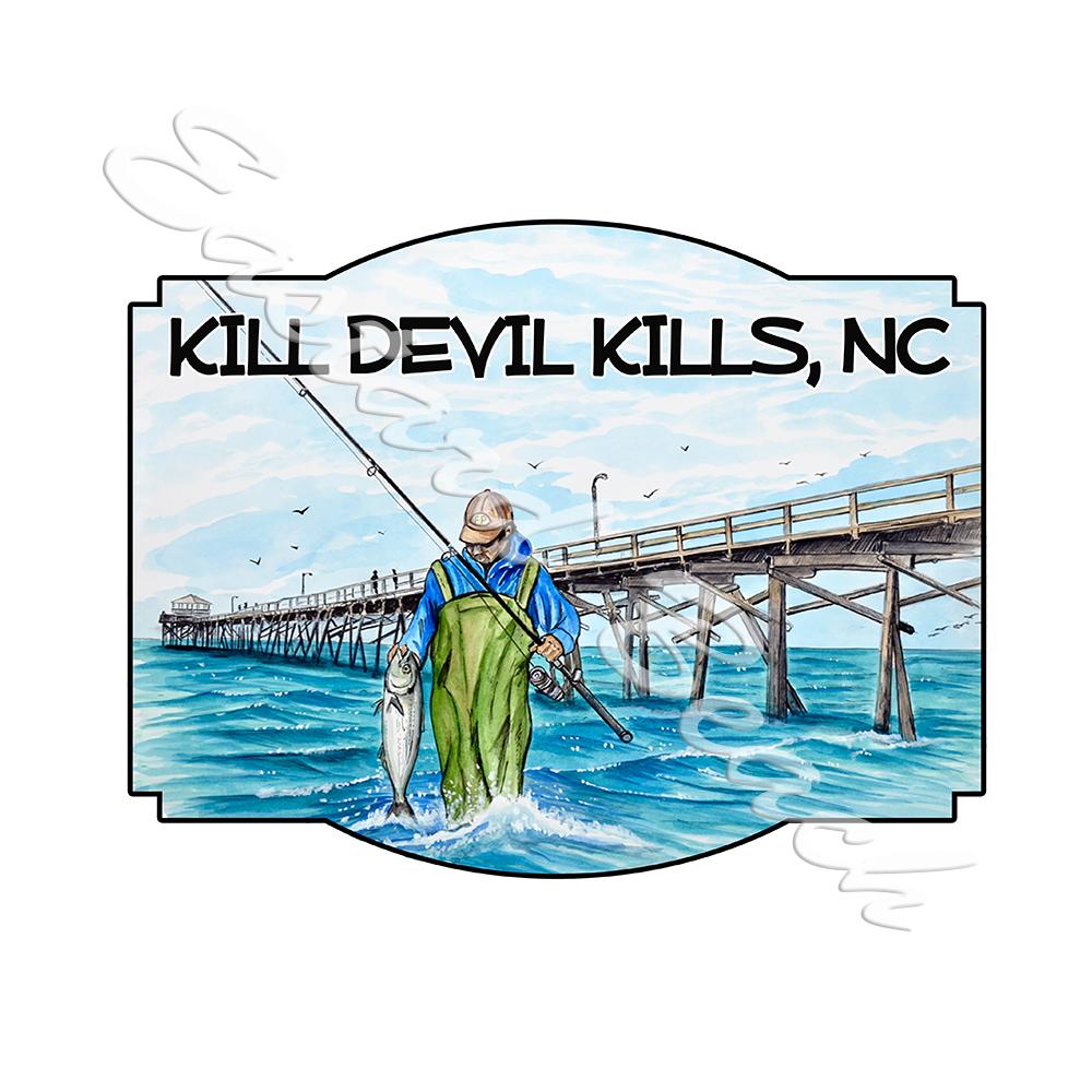 Kill Devil Hills - Fishing Pier Scene - Click Image to Close