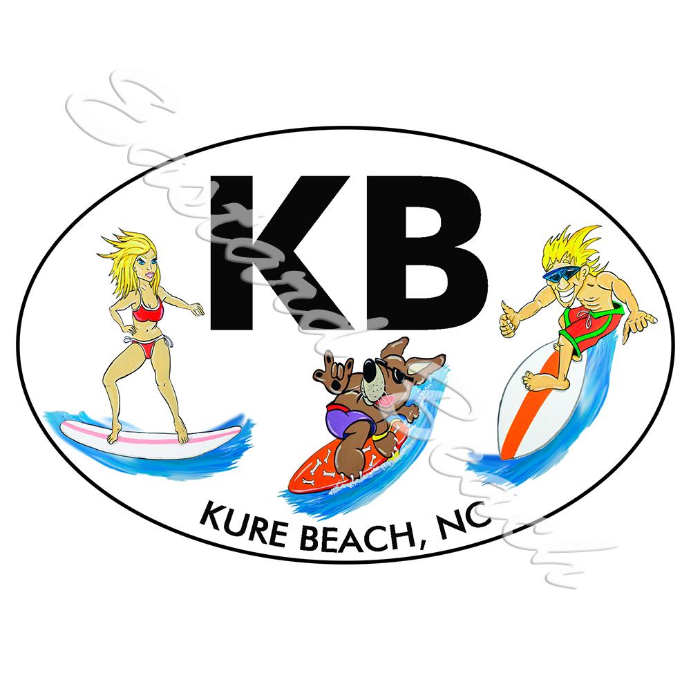 KB - Kure Beach Surf Buddies - Printed Vinyl Decal - Click Image to Close