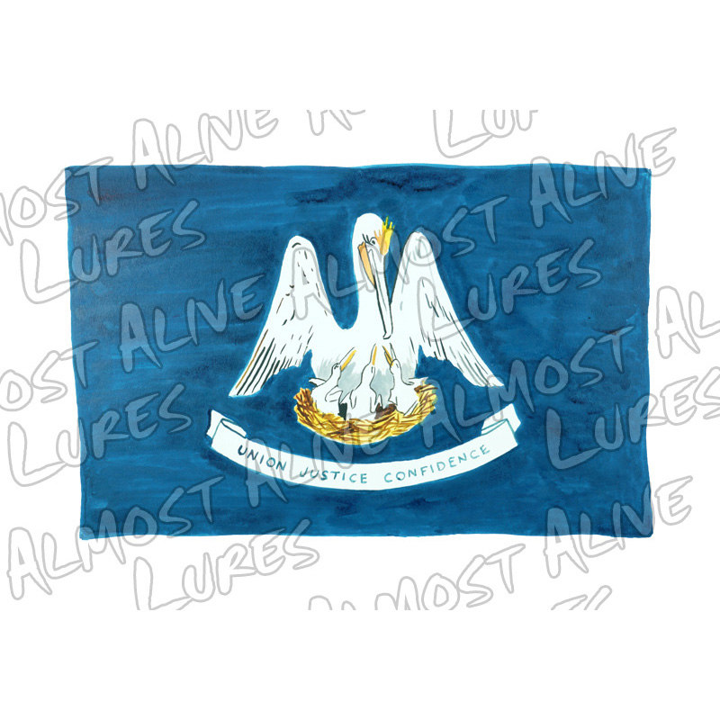Louisiana State Flag - Printed Vinyl Decal - Click Image to Close