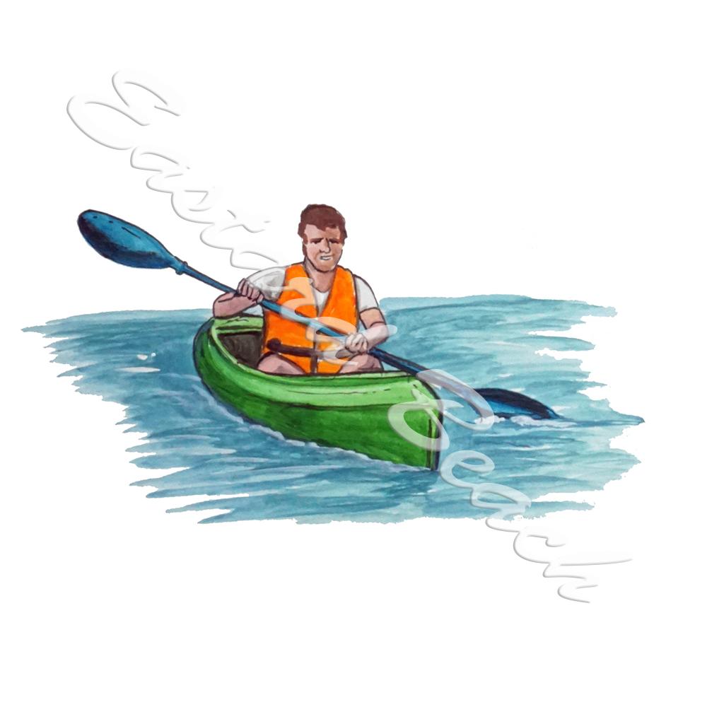 Man Kayaking - Click Image to Close