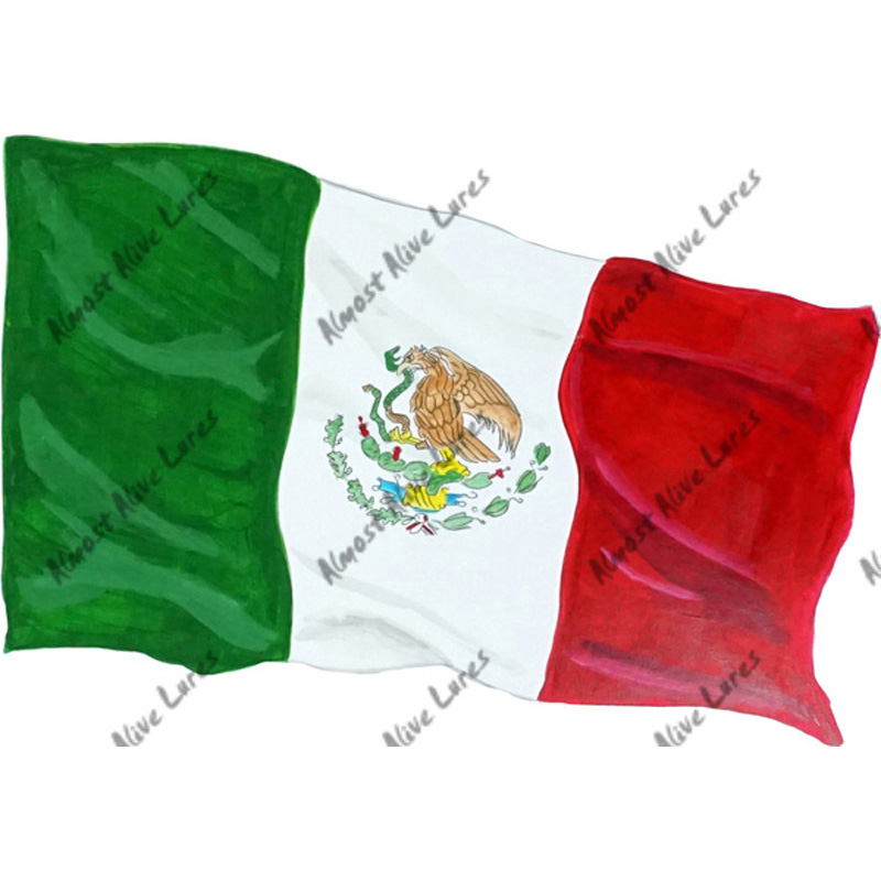 Mexican Flag - Printed Vinyl Decal - Click Image to Close