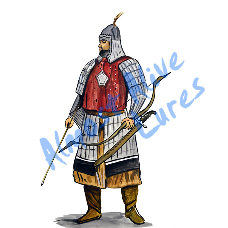 Mongol Soldier - Printed Vinyl Decal - Click Image to Close