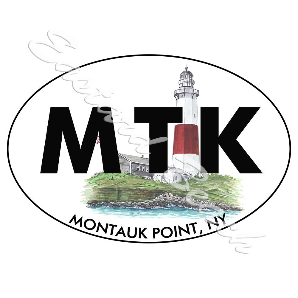 MTK - Montauk Lighthouse - Printed Vinyl Decal - Click Image to Close
