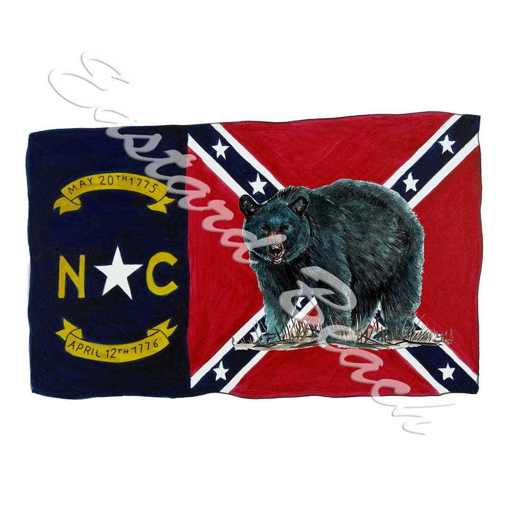 NC Confederate Flag w/ Bear - Click Image to Close