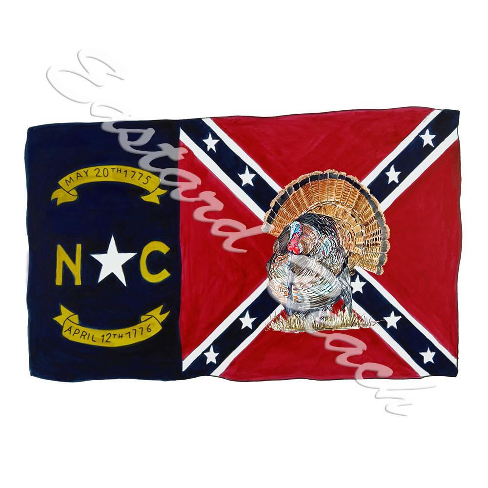 NC Confederate Flag w/ Turkey - Click Image to Close