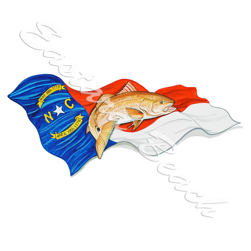 NC Flag & Redfish - Click Image to Close