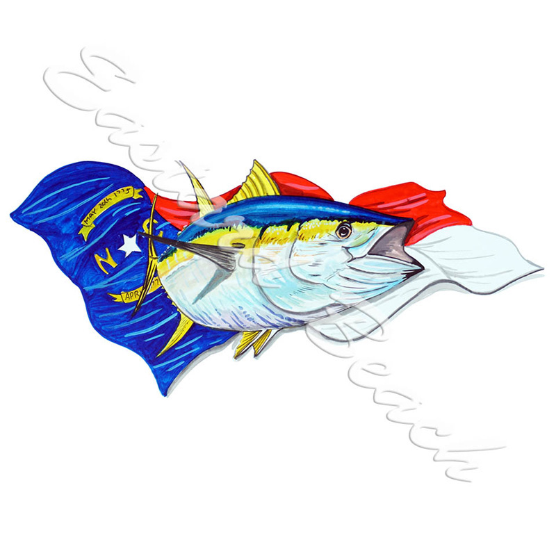 NC Flag & Yellowfin Tuna - Click Image to Close