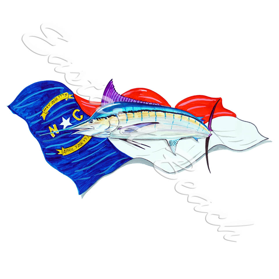 NC Flag & Blue Marlin - Click Image to Close