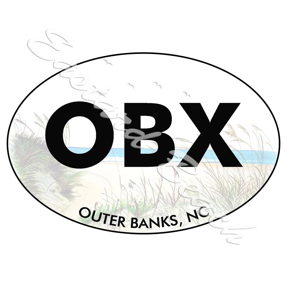 OBX - Outer Banks - Printed Vinyl Decal - Click Image to Close