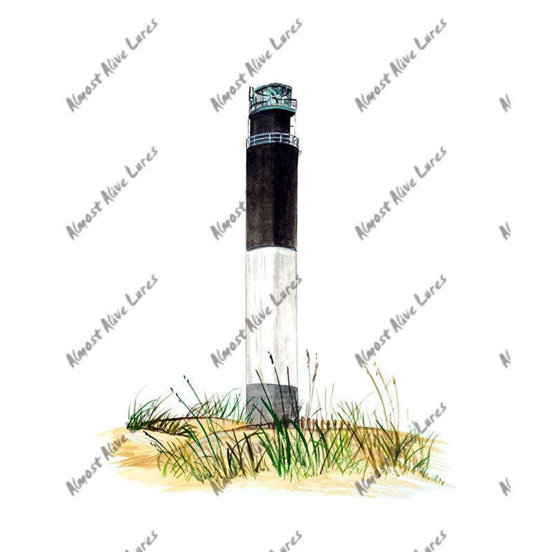 Oak Island Lighthouse - Printed Vinyl Decal - Click Image to Close
