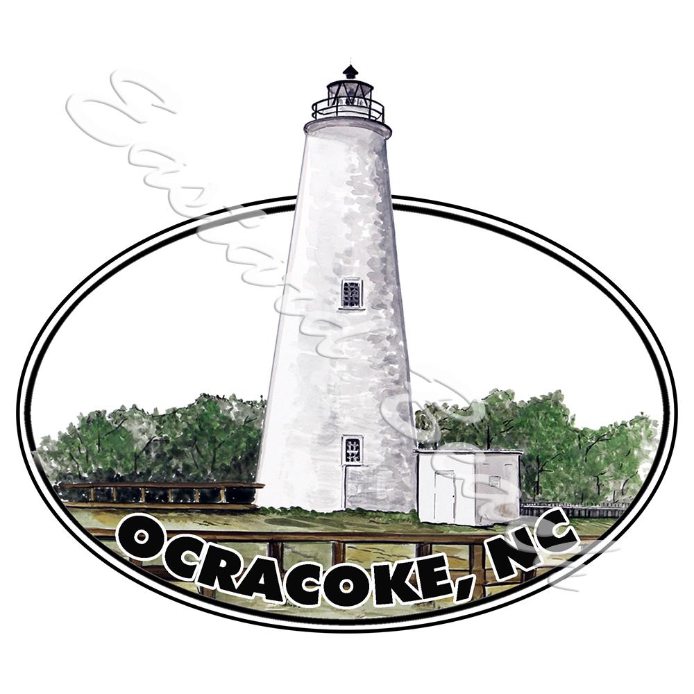 Oval Ocracoke Lighthouse - Click Image to Close