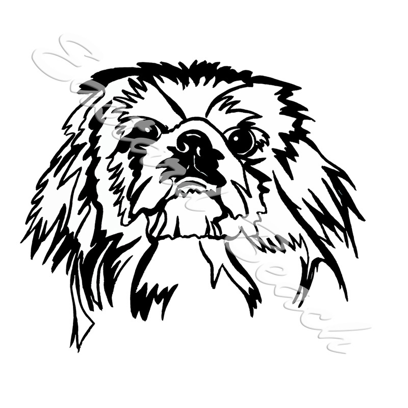 Pekingese Outline - Printed Vinyl Decal - Click Image to Close