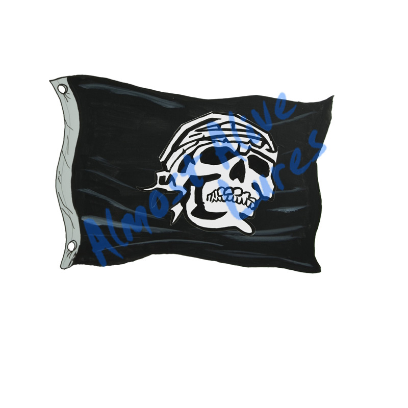 Pirate Skull Flag - Printed Vinyl Decal - Click Image to Close