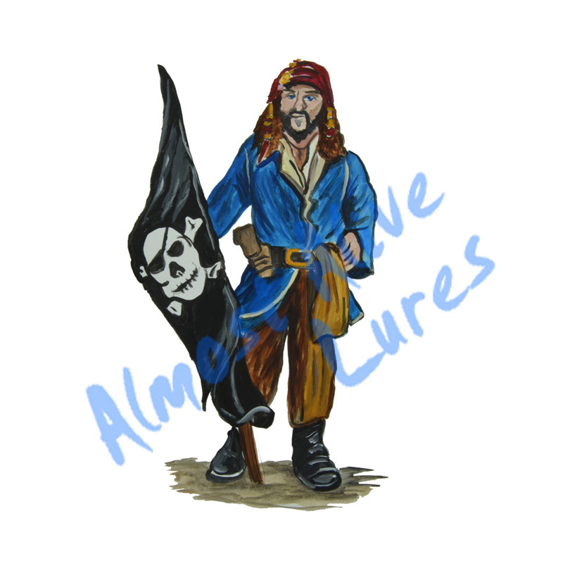 Pirate Flag - Printed Vinyl Decal - Click Image to Close