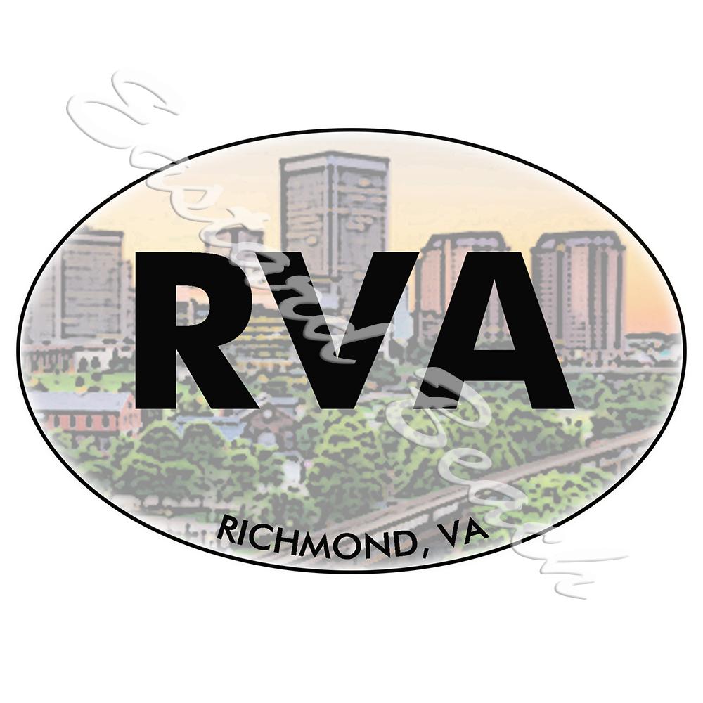 RVA - Richmond Virginia Skyline - Printed Vinyl Decal - Click Image to Close
