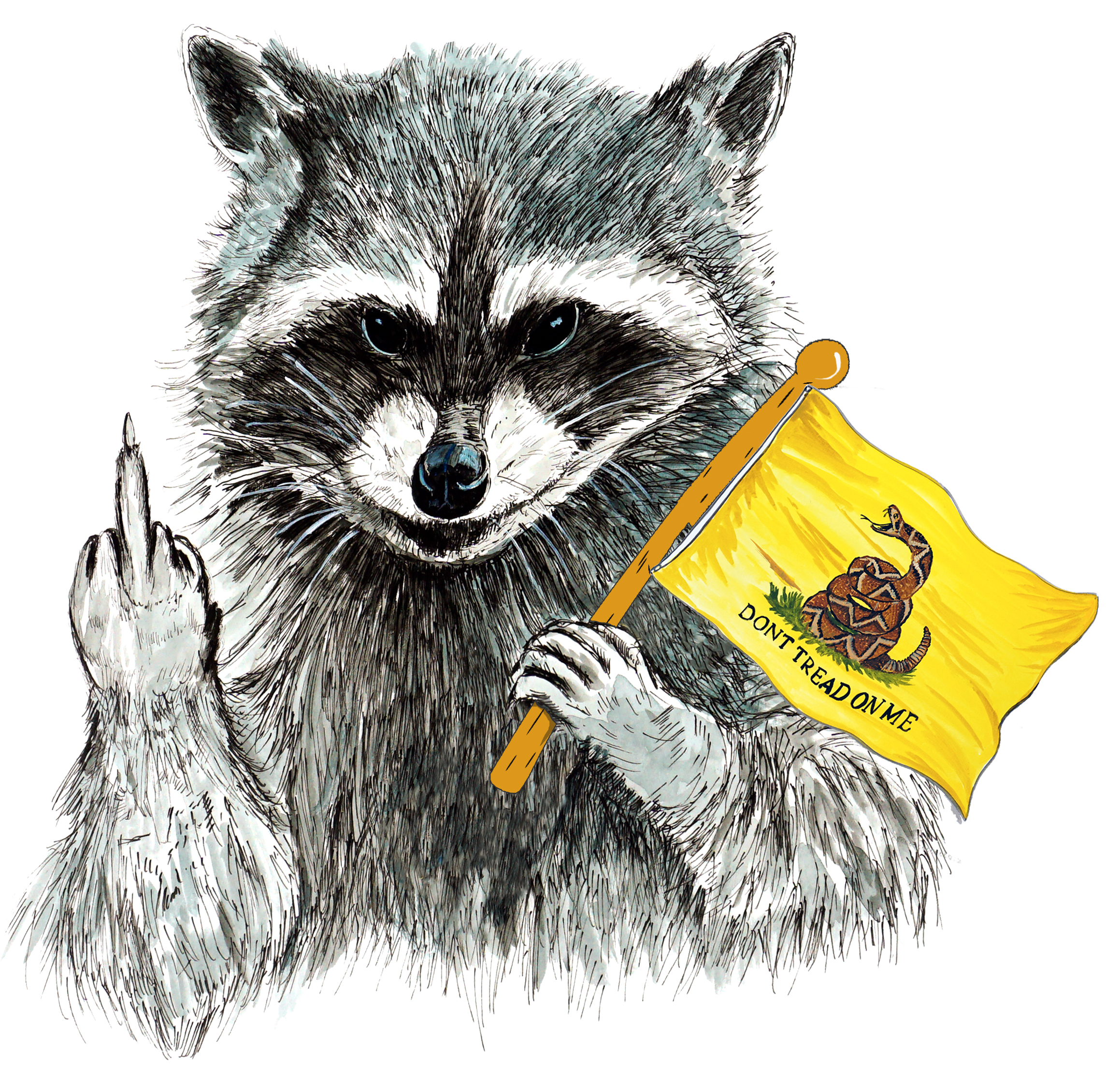 Don't Tread On Me Raccoon - Click Image to Close