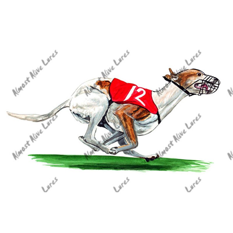 Greyhound Race Dog - Printed Vinyl Decal - Click Image to Close