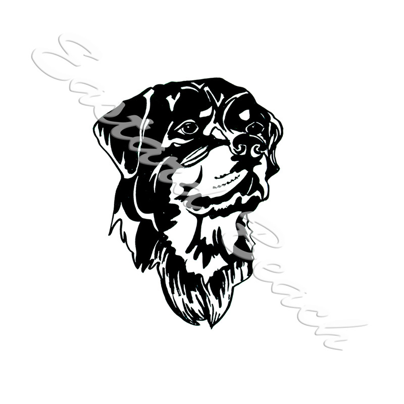 Rottweiler Outline - Printed Vinyl Decal - Click Image to Close