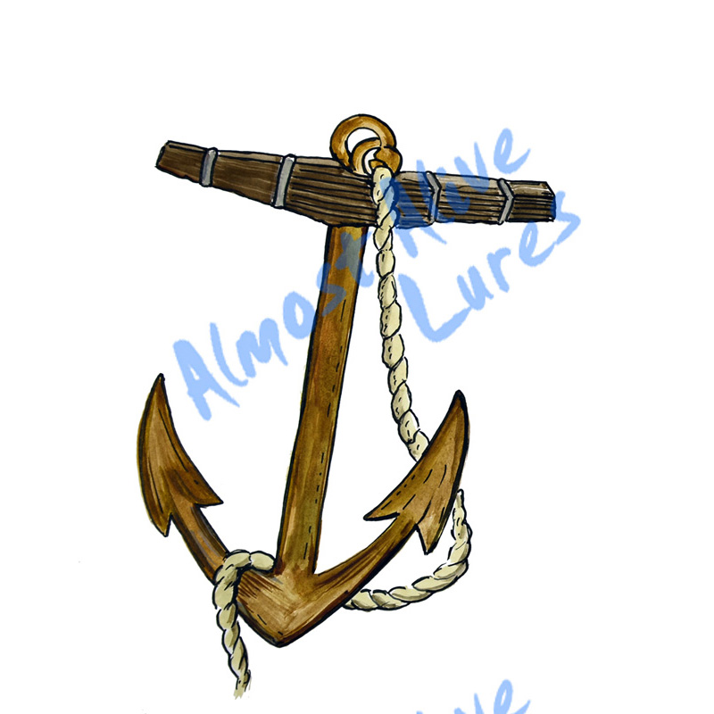 Rustic Anchor - Printed Vinyl Decal - Click Image to Close