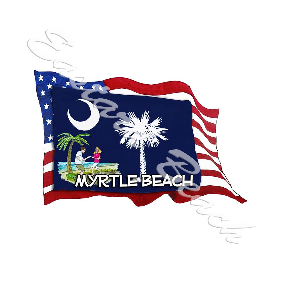USA/SC Flags w/ Dancers - Myrtle Beach - Click Image to Close