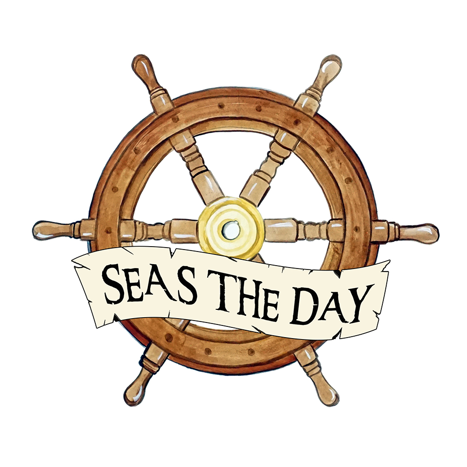 "Seas The Day" - Ship Wheel - Click Image to Close