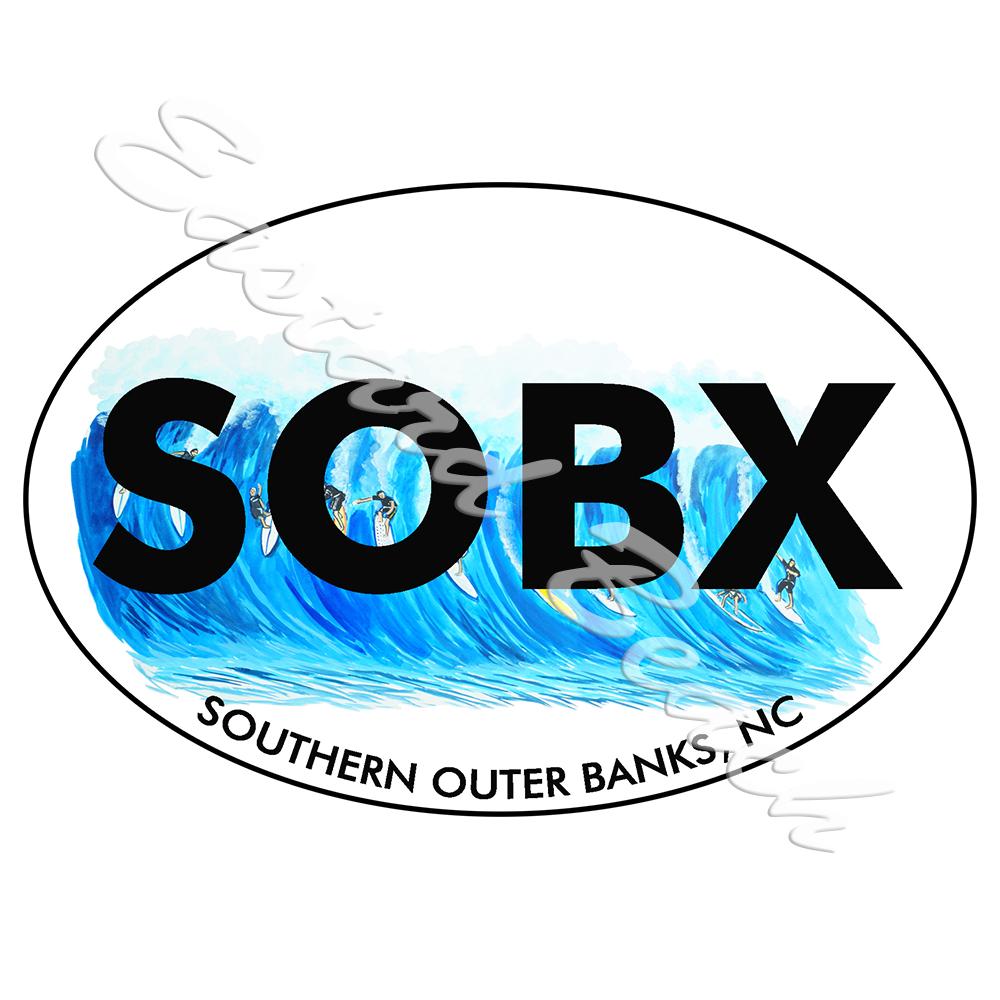 SOBX - Southern Outer Banks Surfing - Printed Vinyl Decal - Click Image to Close