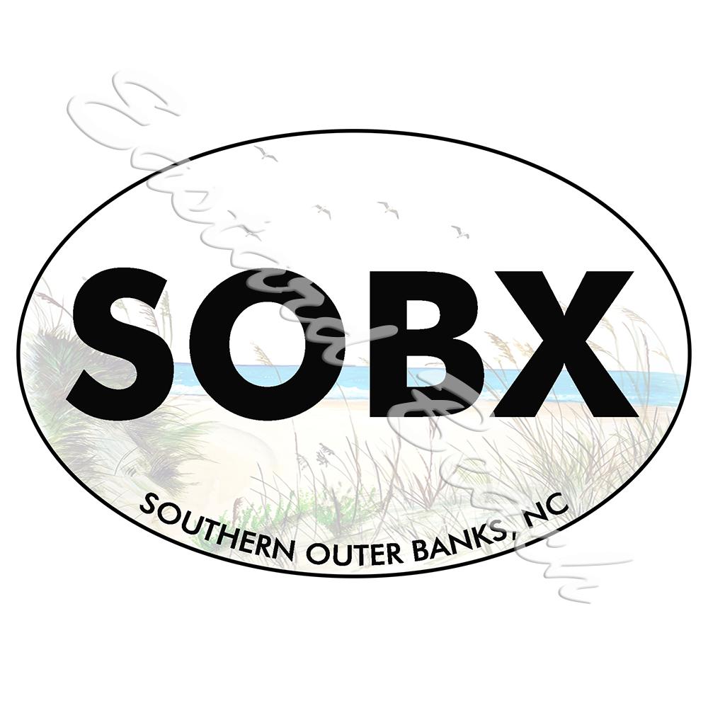 SOBX - Southern Outer Banks - Printed Vinyl Decal - Click Image to Close